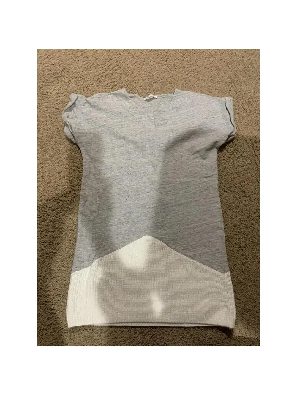 Women's ZARA short sleeve top tunic gray/ white S SMALL shirt